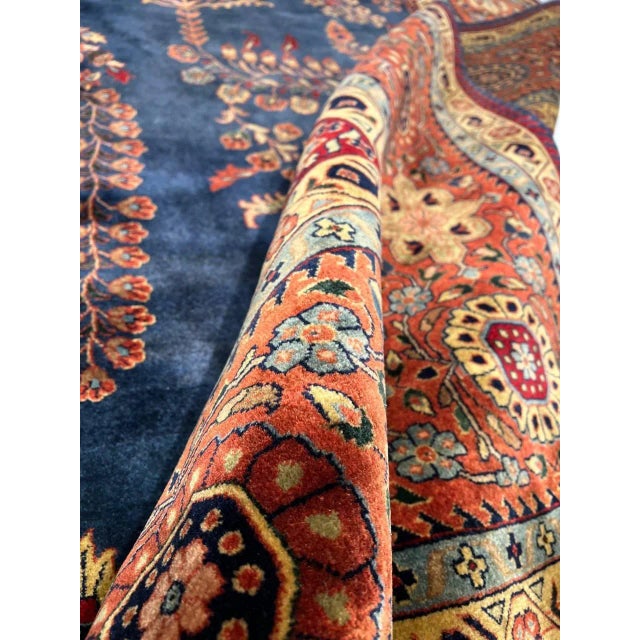 2020s Navy Blue Fine Hand Knotted Sarouk Mohajran Design 10' X 17' For Sale - Image 12 of 13