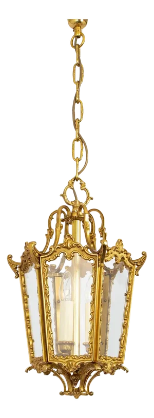 Brass Lantern Pendant Light, Germany, 1960s