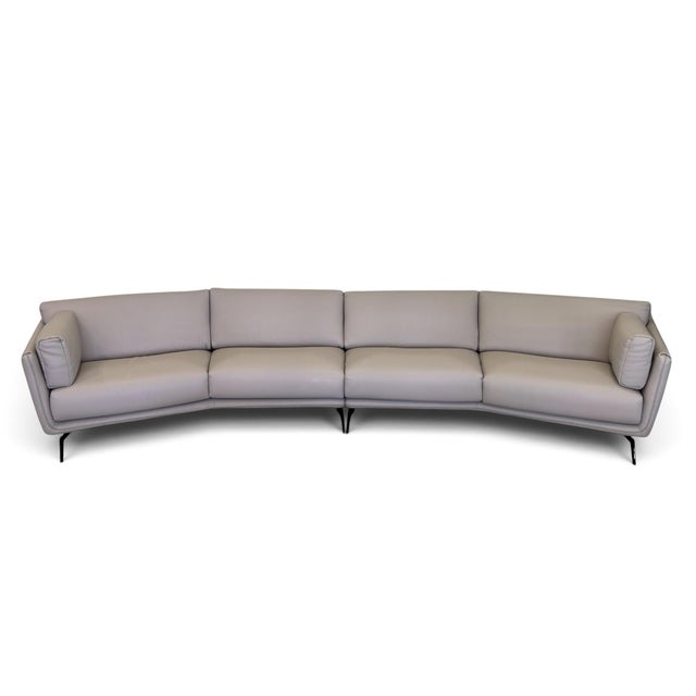 Contemporary Scan Design / Gamma Italian Leather Sofa For Sale - Image 3 of 13