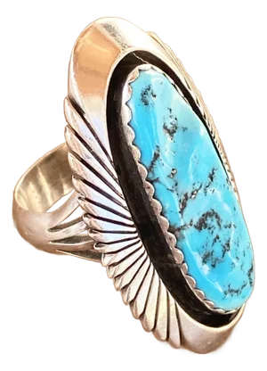 Monumental Navajo Turquoise + Sterling Ring