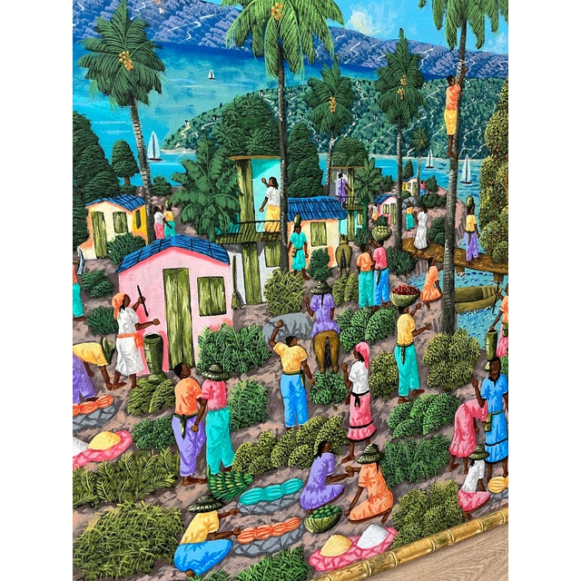 Late 20th Century Late 20th Century Monumental Original Oil Painting by l.y. Alaby, 73” × 50”, Framed For Sale - Image 5 of 7