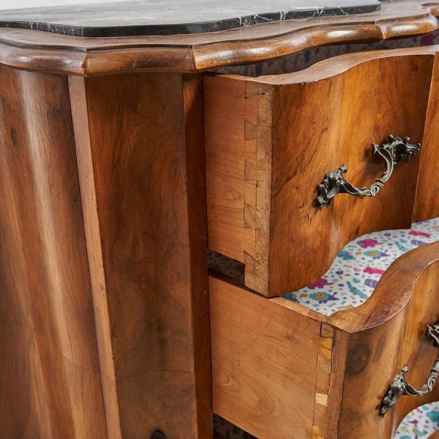 Art Deco Commode in Root with Black Marble Top For Sale - Image 3 of 9