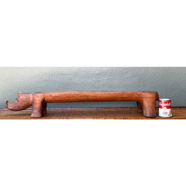 Vintage Hand Carved Long Pig Tray For Sale In West Palm - Image 6 of 12