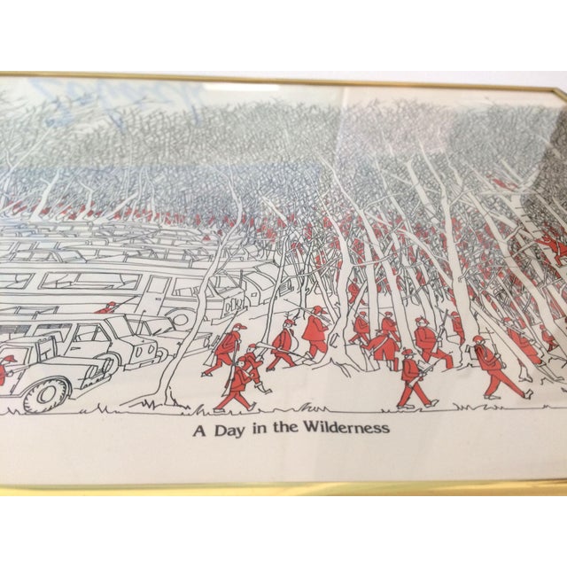 Signed Vintage Framed Illustration “a Day in the Wilderness” by Bruce