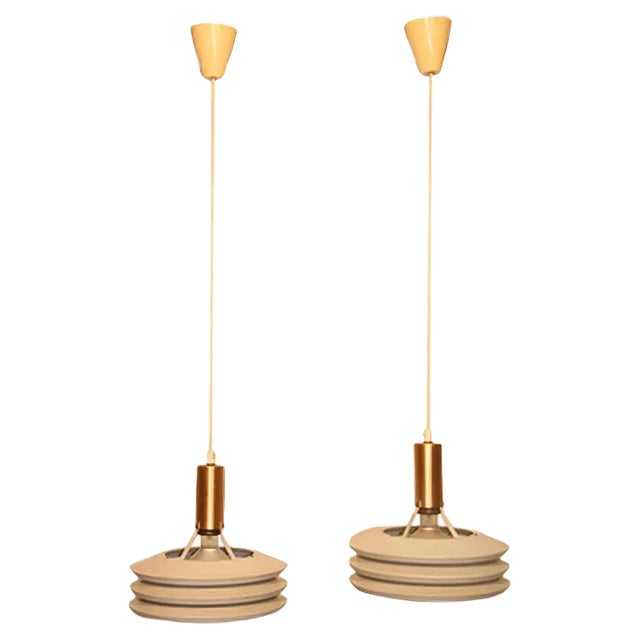 Minimalist Danish Ceiling Lamps from En Voss Belysning, 1950s, Set of 2 For Sale