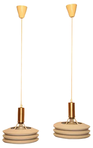 Minimalist Danish Ceiling Lamps from En Voss Belysning, 1950s, Set of 2