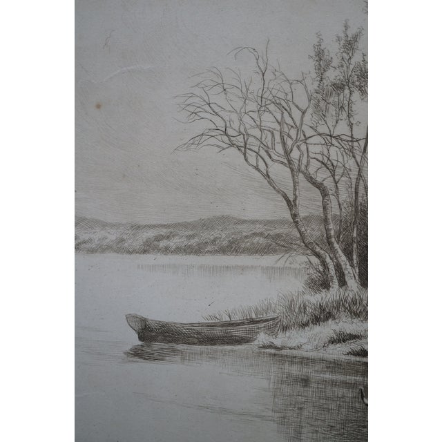 Antique William De La Montagne Cary Signed Bulls Cows Riverscape Etching 29" For Sale - Image 10 of 12