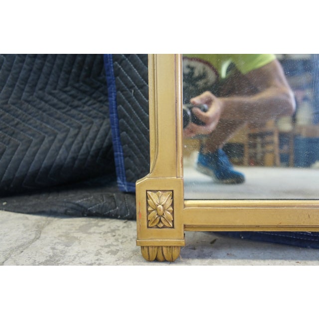 20th Century French Neoclassical Gold Over Mantel Wall Hanging Bathroom Mirror For Sale - Image 4 of 8