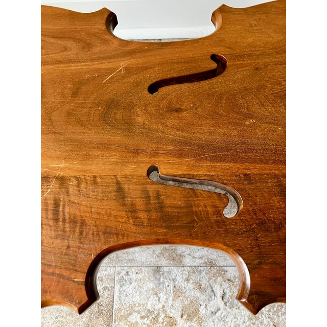 Brown Vintage 1976 Amana Furniture Solid Walnut Violin-Shaped Hearth Bench / Footstool For Sale - Image 8 of 18