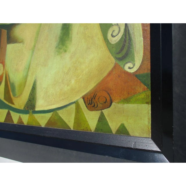 Dusso Painting (1918-1991), circa 1940-1950s Oil on board. Large cubist head. Leon D'usseau born in L. A. changed to...