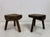 Rustic Brutalist Tripod Stools in Elm, 1960s, Set of 2 For Sale - Image 9 of 17