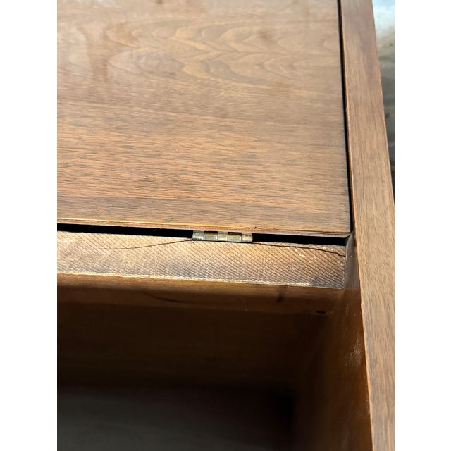 Late 20th Century Pair of Walnut Drop Door Night Stands by Carlton House Fine Furniture For Sale - Image 13 of 16