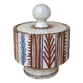 Ceramic Covered Box from Atelier Le Mûrier, 1950s For Sale