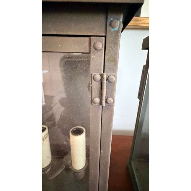 Visual Comfort Copper Patina & Glass Outdoor Light Fixtures - a Pair For Sale - Image 10 of 12