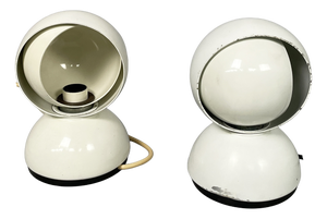 Italian Modern White Eclisse Table Lamps by Vico Magistretti for Artemide, 1970s, Set of 2