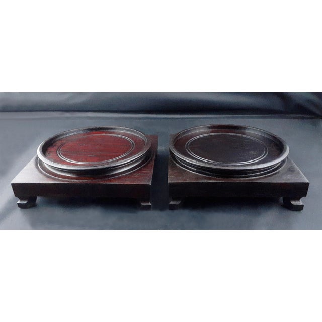 A Matched Pair of Chinese Porcelain Garden Butterflies Cong Vases For Sale - Image 9 of 10