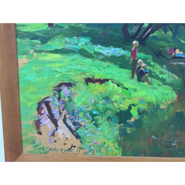 Impressionist 1990s Impressionist Oil Painting on Board by Piotr Ivanovich Kostinski For Sale - Image 3 of 11