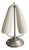 Space Age Table Lamp with Curved Opal Glass Shade and Two Lights attributed to Mazzega For Sale