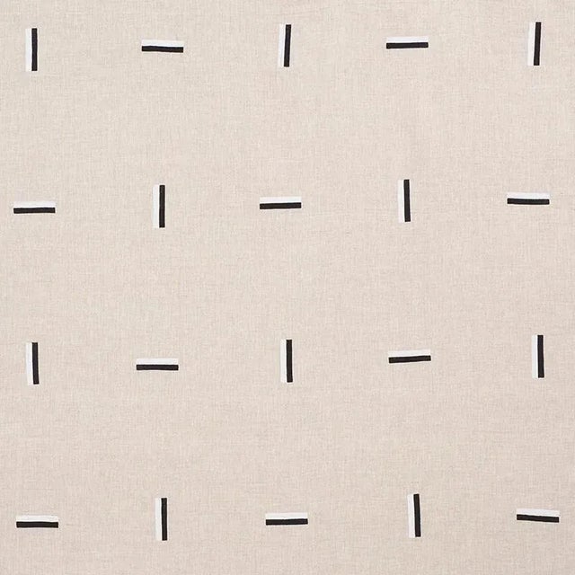 Schumacher X Caroline Z Hurley Icehouse Fabric in Black & White For Sale