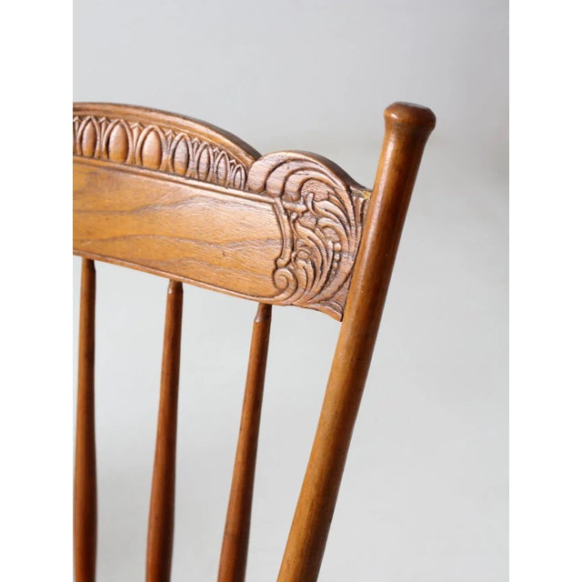 Brown Antique Pressed Back Dining Chairs Set of 3 For Sale - Image 8 of 13