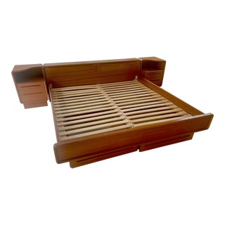 Danish Modern Style Teak California King Platform Bed For Sale