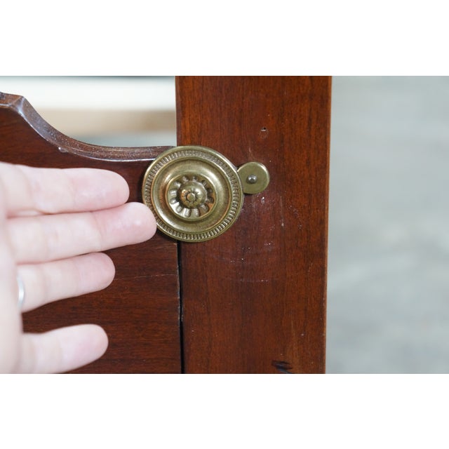Vintage Harden Furniture Solid Cherry Colonial Pencil Post King Size Tester Bed For Sale - Image 11 of 17
