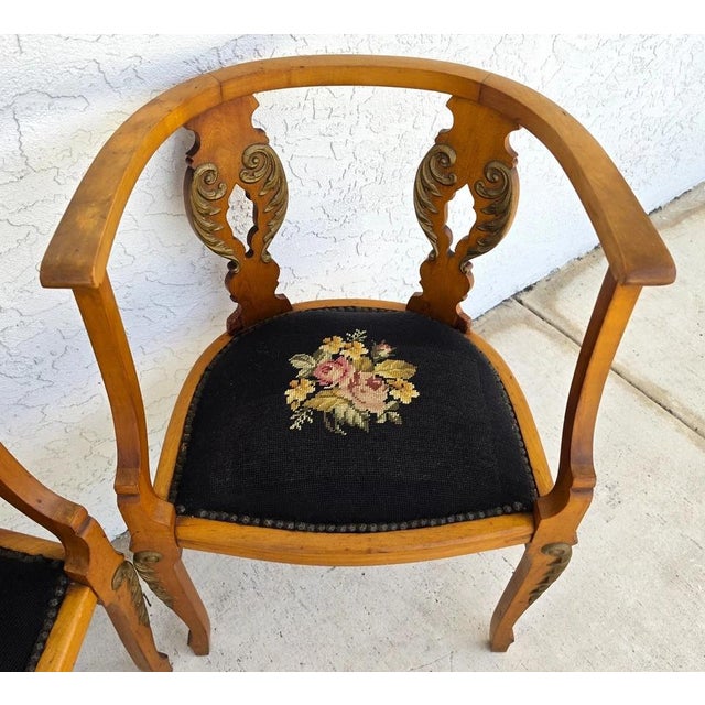 Antique Circa 1900 Victorian Corner Tub Barrel Chairs Set of 2 For Sale - Image 12 of 18