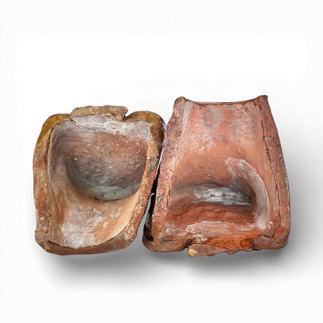 Ceramic Antique Glazed Terracotta Architectural Elements - A Pair For Sale - Image 7 of 7