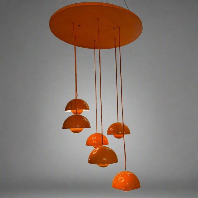 Mid-Century Modern 1970s Verner Panton Flowerpot chandelier For Sale - Image 3 of 6