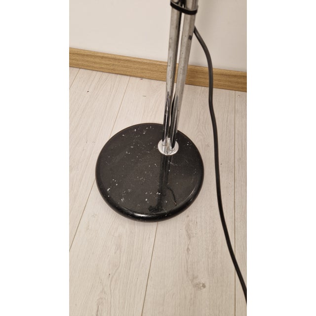 Chrome Halogen Floor Lamp with Black Marble Base, 1970s For Sale - Image 10 of 11