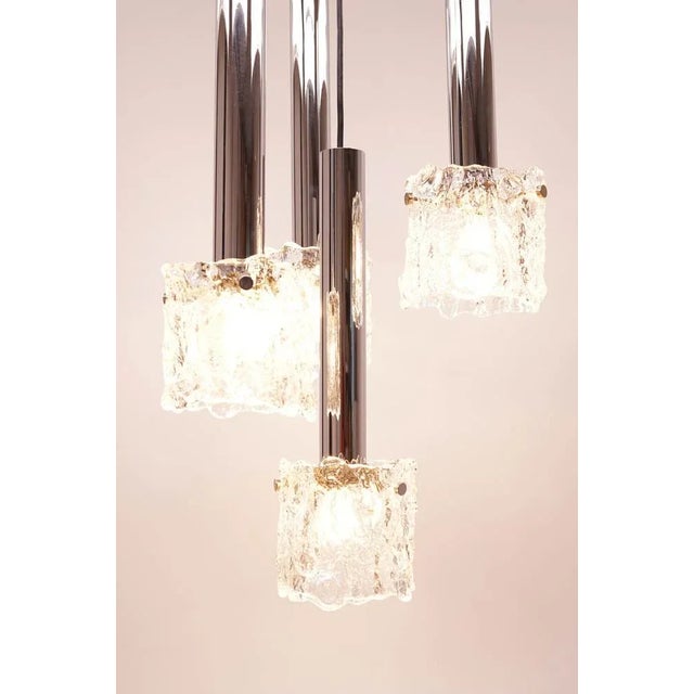 Chrome and Glass Cascading Ceiling Light For Sale - Image 6 of 9
