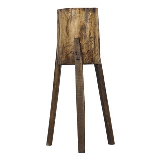 Primitive Wabi Sabi Rustic Farmhouse Chopping Block / Side Table For Sale