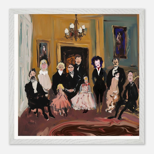 Family Portrait is a modern painterly print inspired by traditional English portraiture. 20 x 20 inch on museum quality...