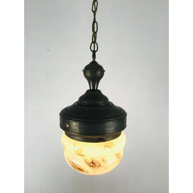 Antique Marble Glass Ceiling Lamp, 1920s For Sale - Image 16 of 17