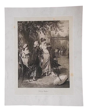Antique Lithograph "Welcome Visitors"