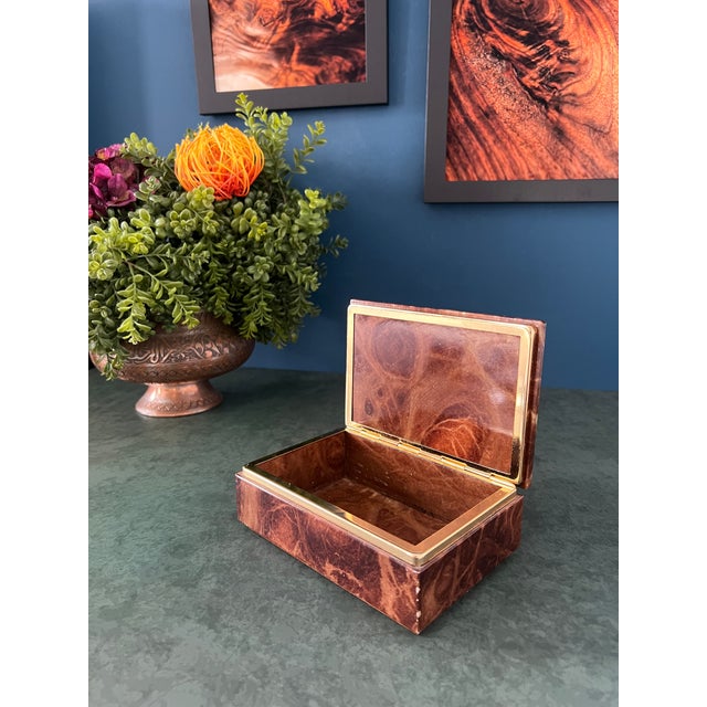 Vintage Red Alabaster & Brass Mounted Jewelry Box For Sale - Image 14 of 14