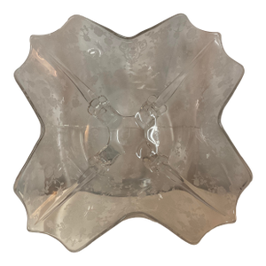 Early 20th Century Traditional Cambridge Ruffeled Rosepoint Footed Crystal Bowl
