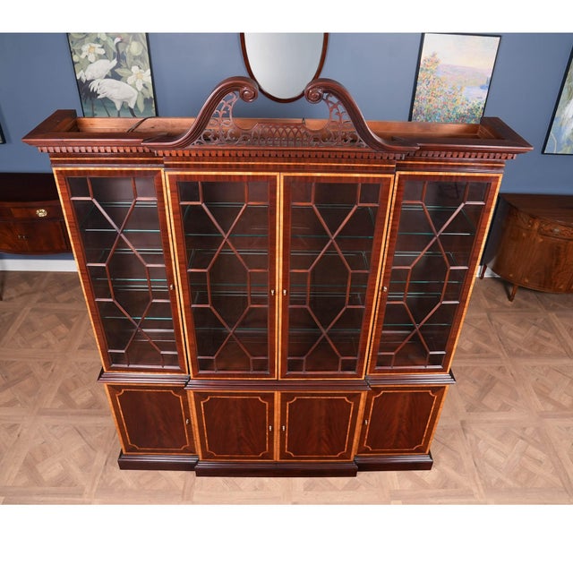 Brown 1980s Vintage Councill 2 Part Breakfront For Sale - Image 8 of 12