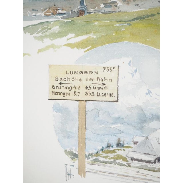 René Leverd, Lungern Direction, Watercolor For Sale - Image 6 of 8