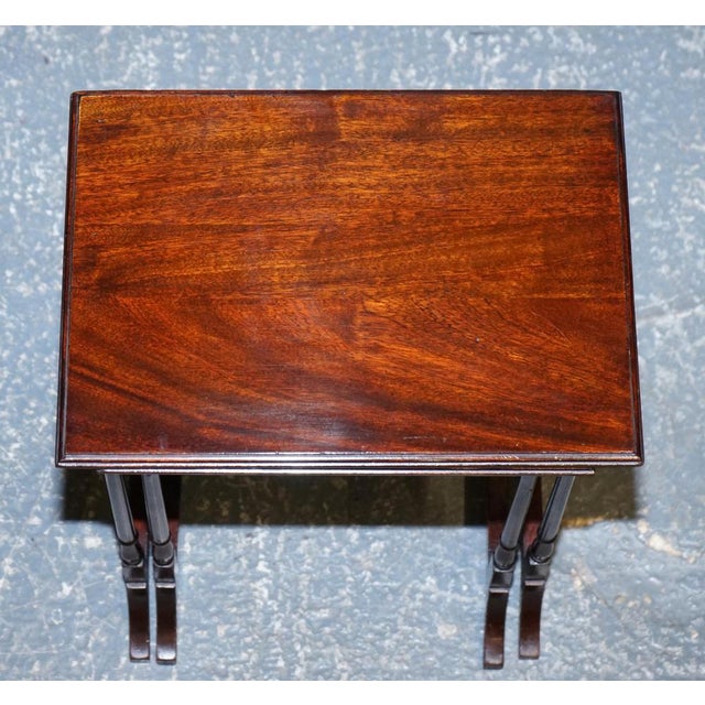 Victorian Nesting Tables with Bamboo Legs, Set of 3 For Sale - Image 12 of 13