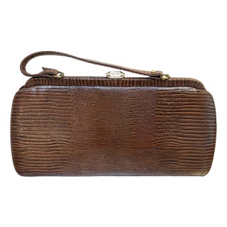 1940s Brown Lizard Skin Purse For Sale