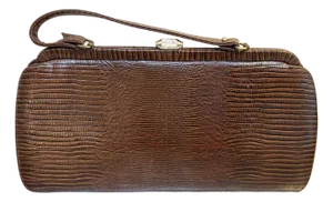 1940s Brown Lizard Skin Purse