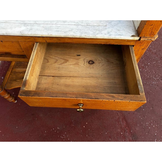 Louis Philippe Cherrywood Dressing Table with Marble Top and Swiveling Mirror, France, 19th Century For Sale - Image 16 of 18