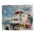 Marie Guella Signed Original Watercolor Painting Lighthouse Harbor Nautical Scene For Sale