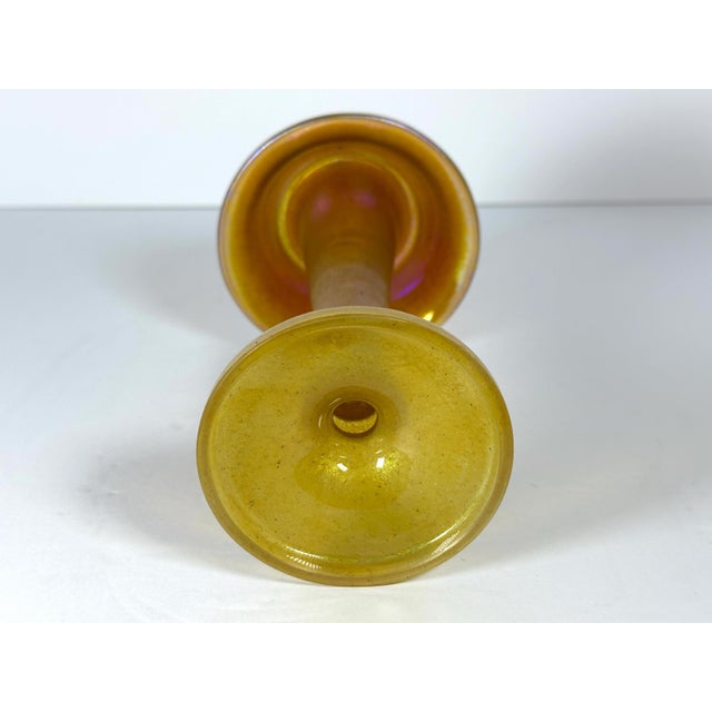 Glass Loetz Candia Silberiris Art Glass Vase: Gold Iridescent Mushroom Form For Sale - Image 7 of 10