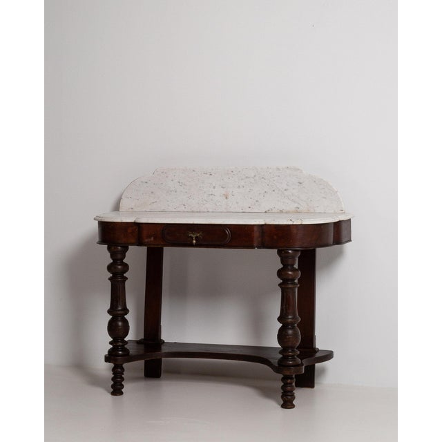 19th Century France Victorian White Wood Console Table For Sale - Image 9 of 11