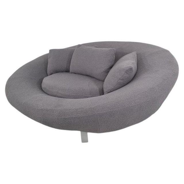 2000 - 2009 Oval DS-152 Lounge Sofa in Grey Bouclé Fabric from de Sede For Sale - Image 5 of 7