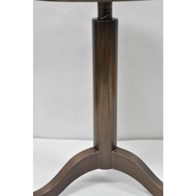 Wood Small Contemporary Industrial Style Round Accent Drinks Candle Stand Side Table For Sale - Image 7 of 15