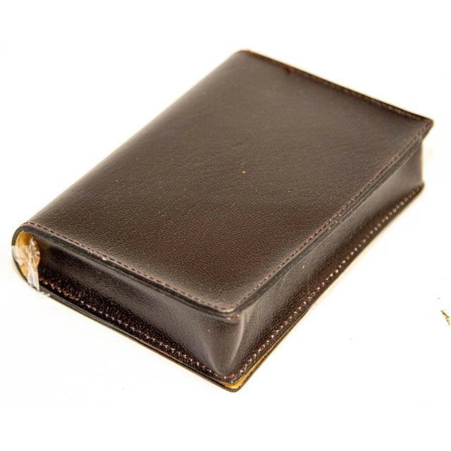 Late 20th Century Vintage Leather Bridge, Poker Playing Card Game Case With 2 Card Decks For Sale - Image 5 of 13