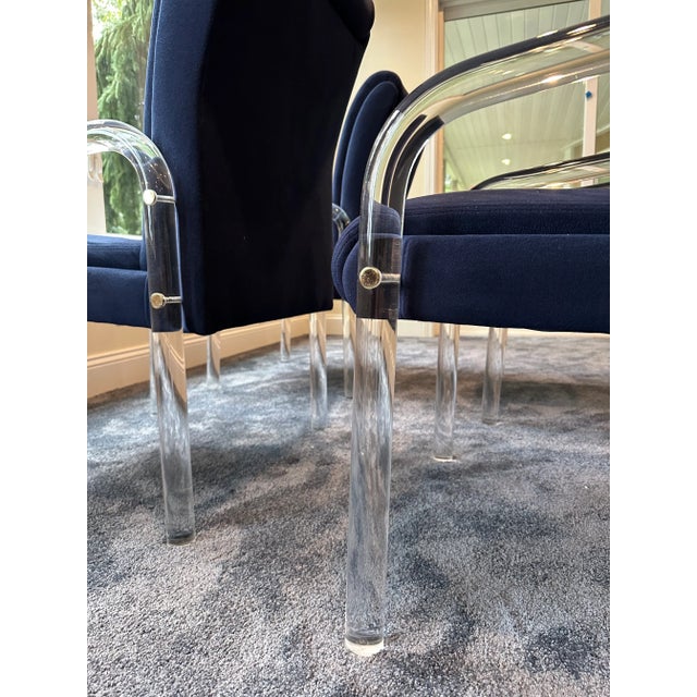 1970s Lucite Dining Chairs Attributed to Leon Rose for Pace - Set of 4 For Sale - Image 12 of 12